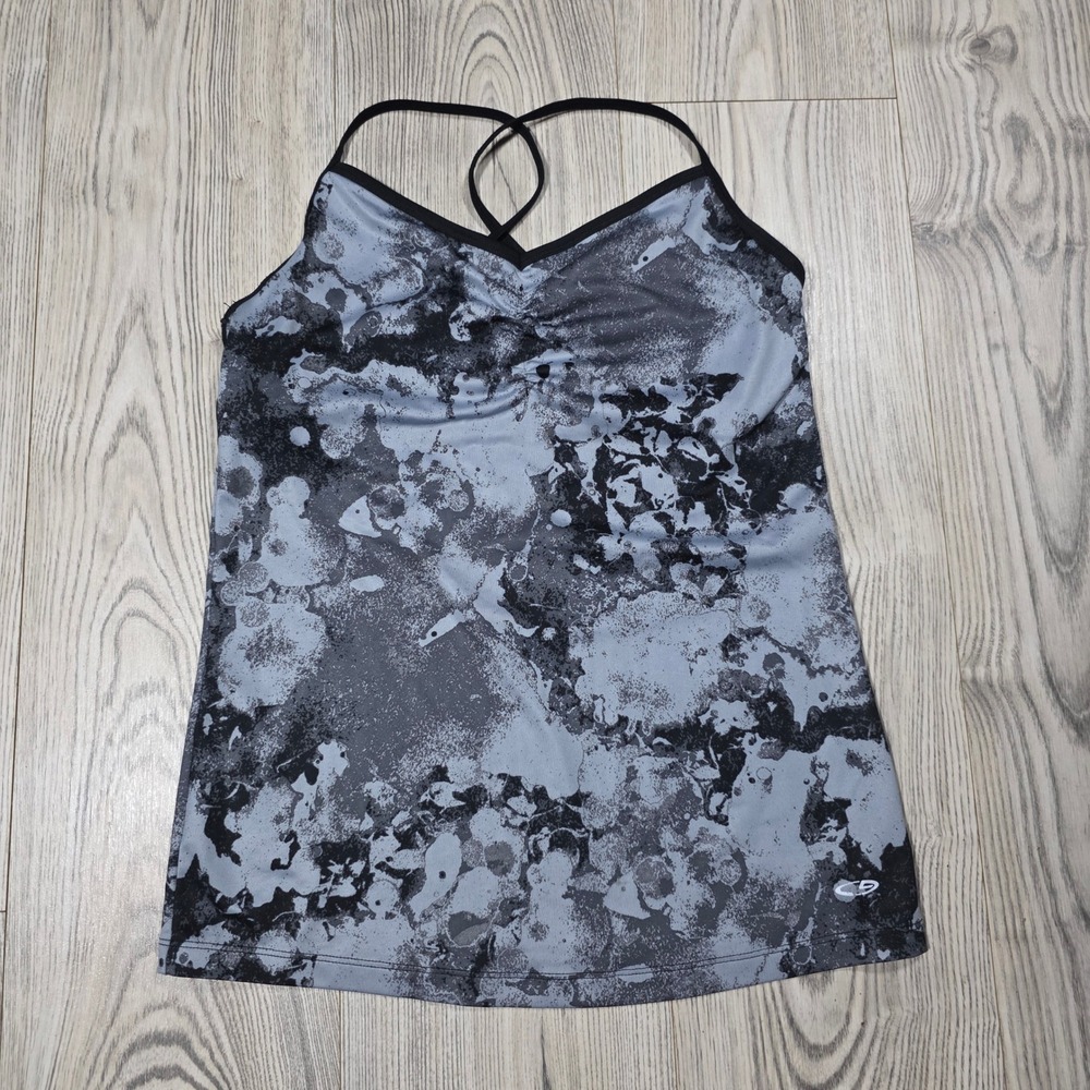C9 Champion Black and Gray Atheltic Tank With Built in Shelf Bra - Womens Large